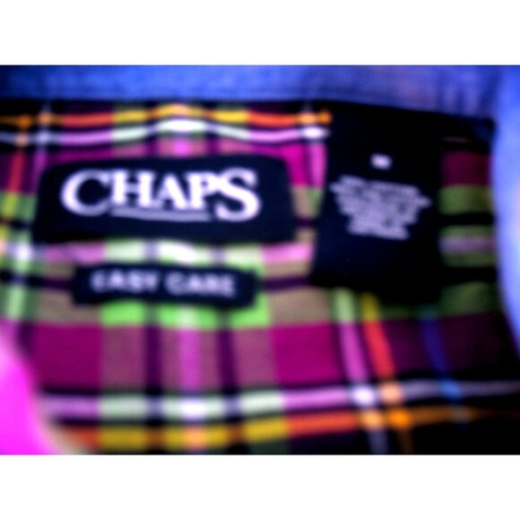 Chaps Blue/Green/Purple Cotton/Polyester Long Sleeve Shirt Men's Size Medium - Picture 13 of 14